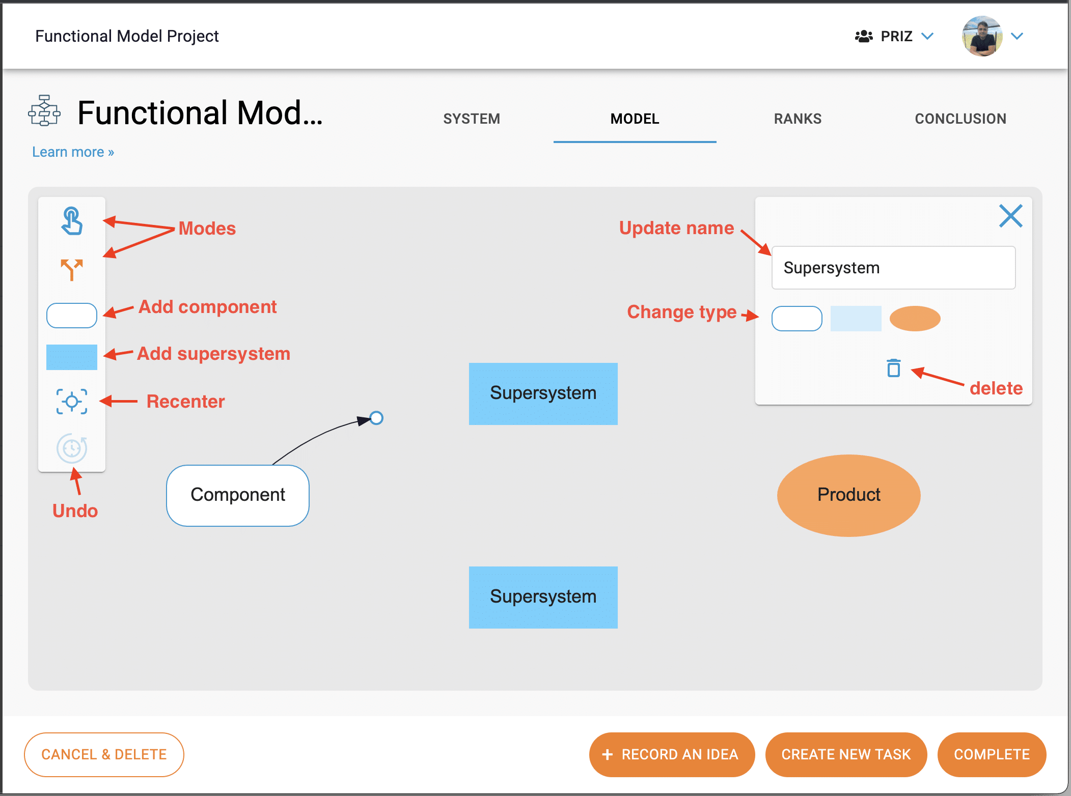 Function model default state