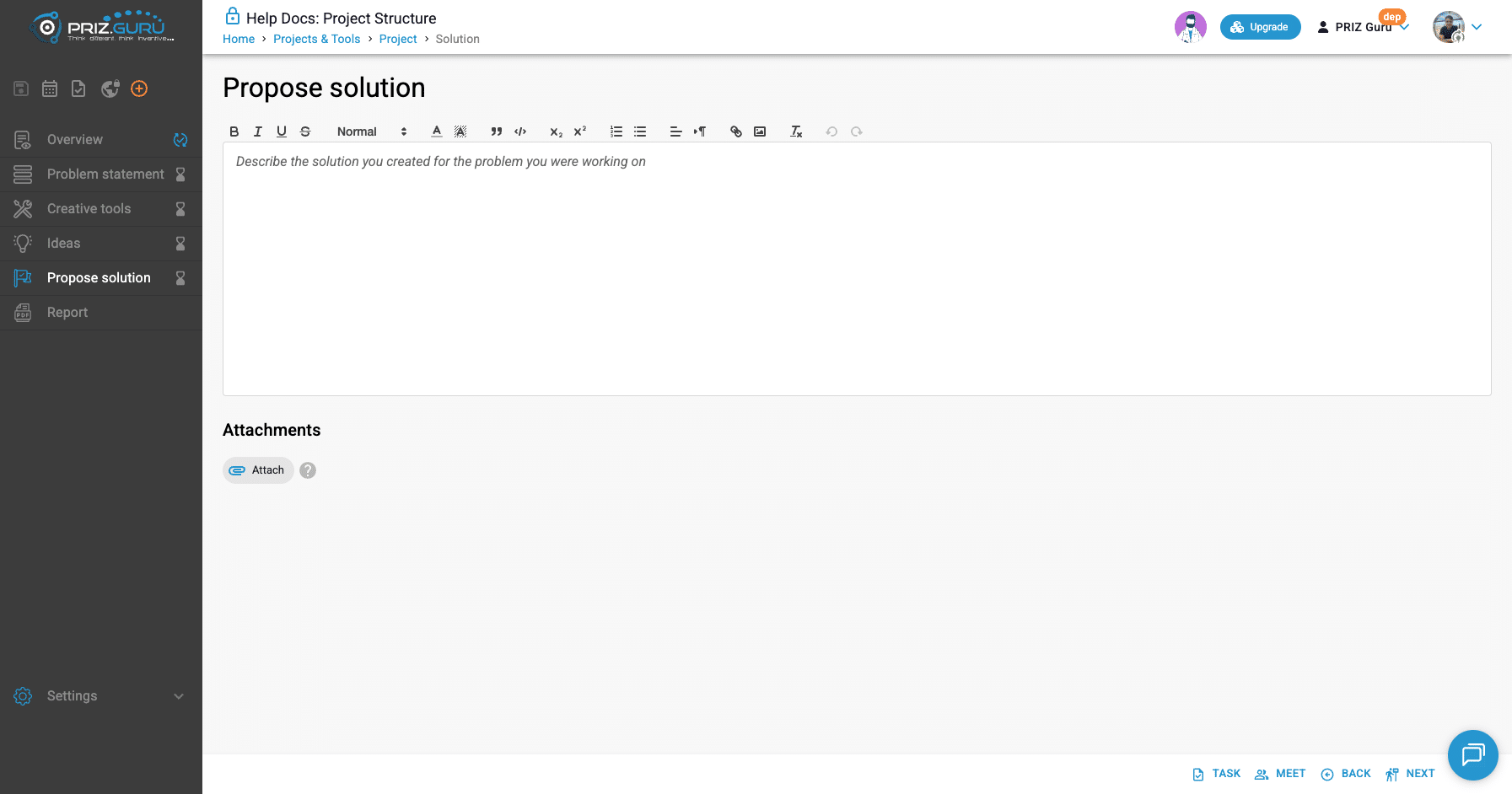 Propose solution. Describe the solution in the editor and attach supporting files if you need them.
