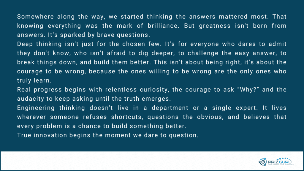 PRIZ Guru Manifesto: Engineering and Quality Revolution