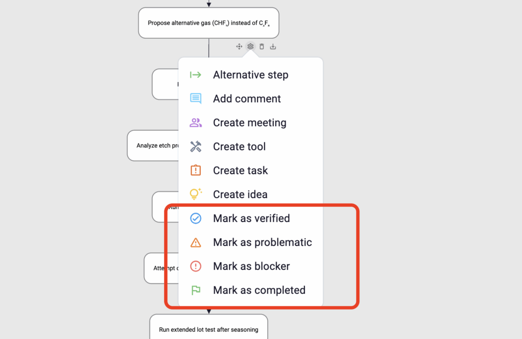 Labels in context menu of CFT step | PRIZ Guru
