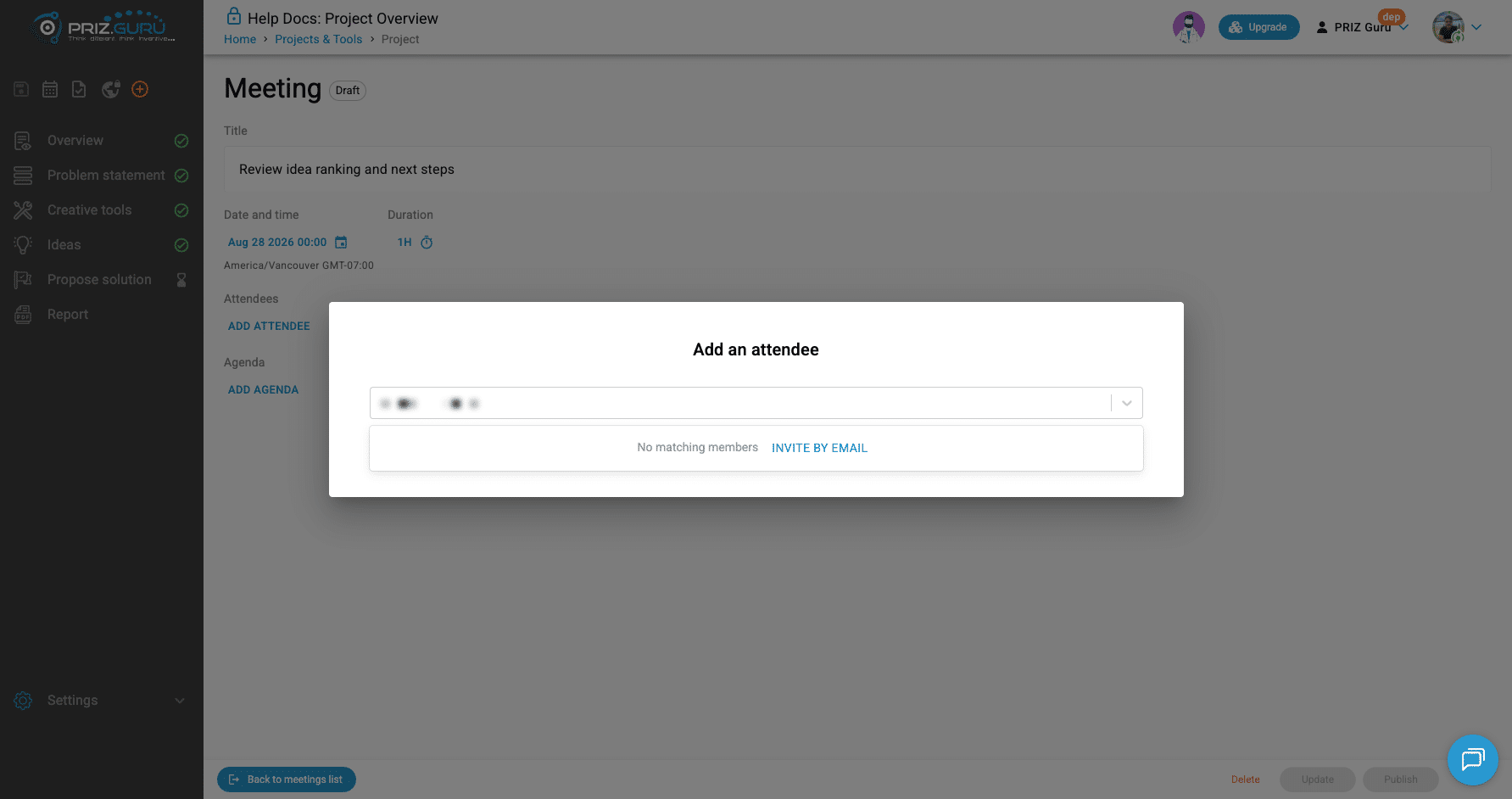 Invite by email when the person is not a workspace member. They get a public invitation link — they do not need workspace access to respond.
