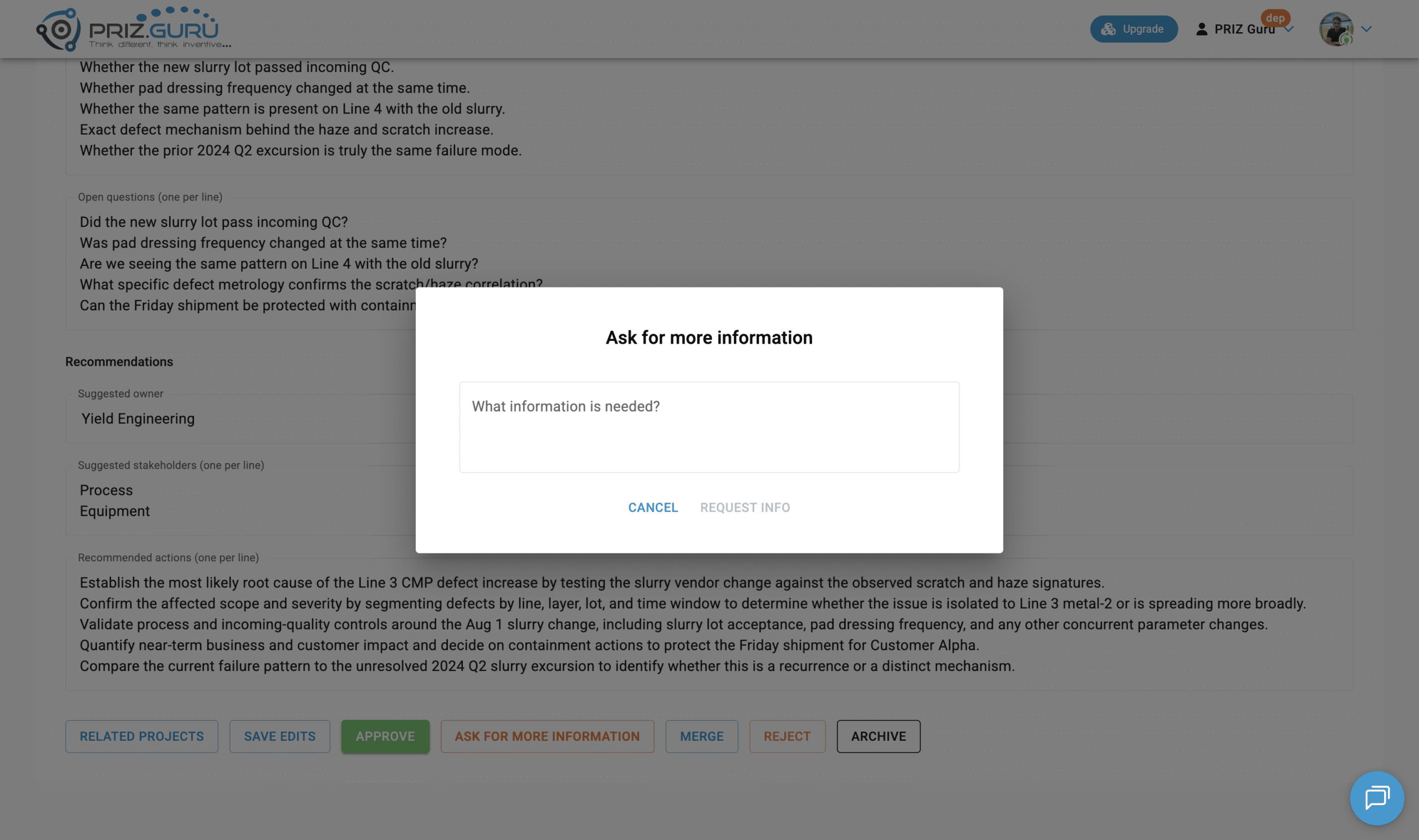 Request info stays inactive until you enter the missing information.