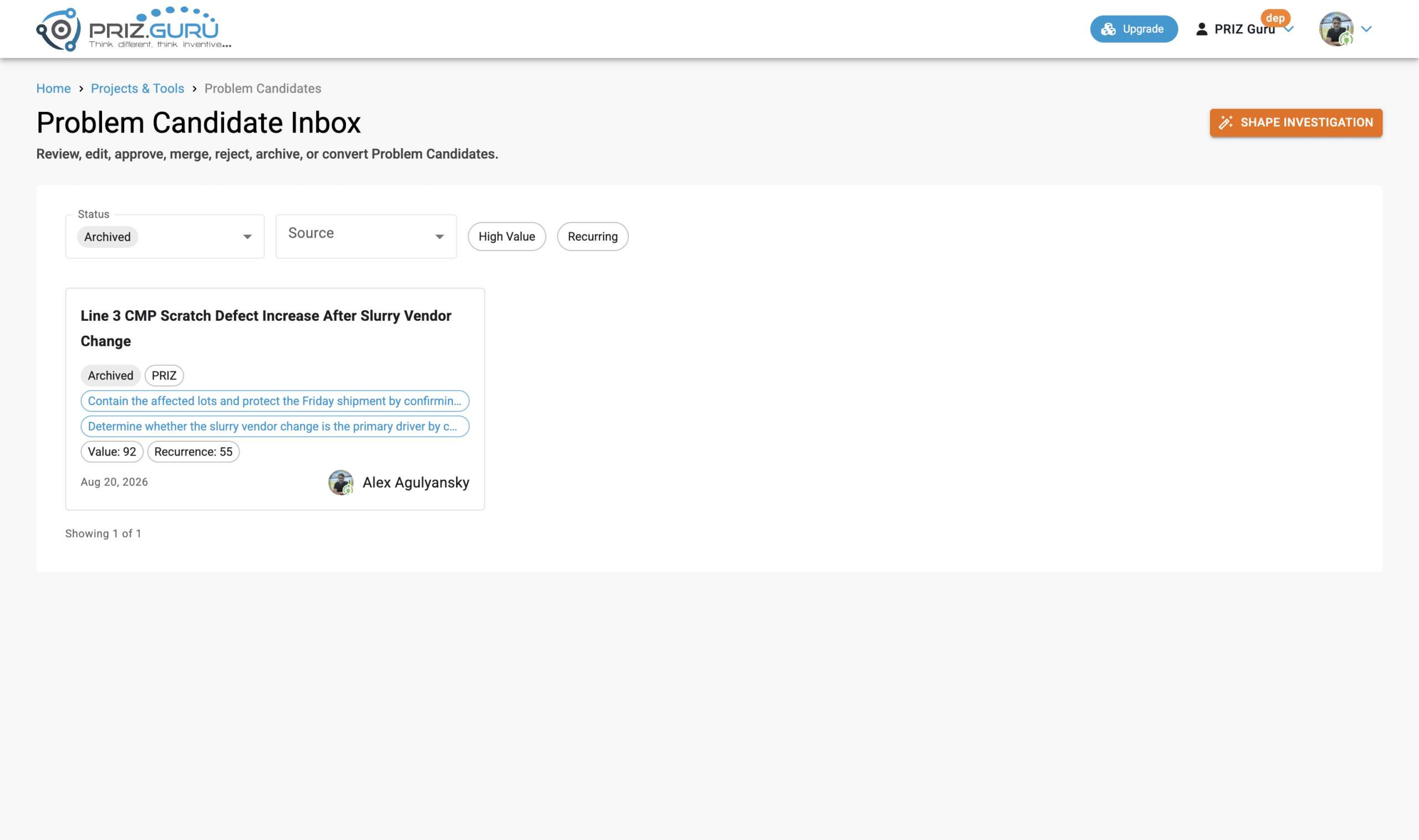 Change Status to Archived to see candidates that left the active review queue.