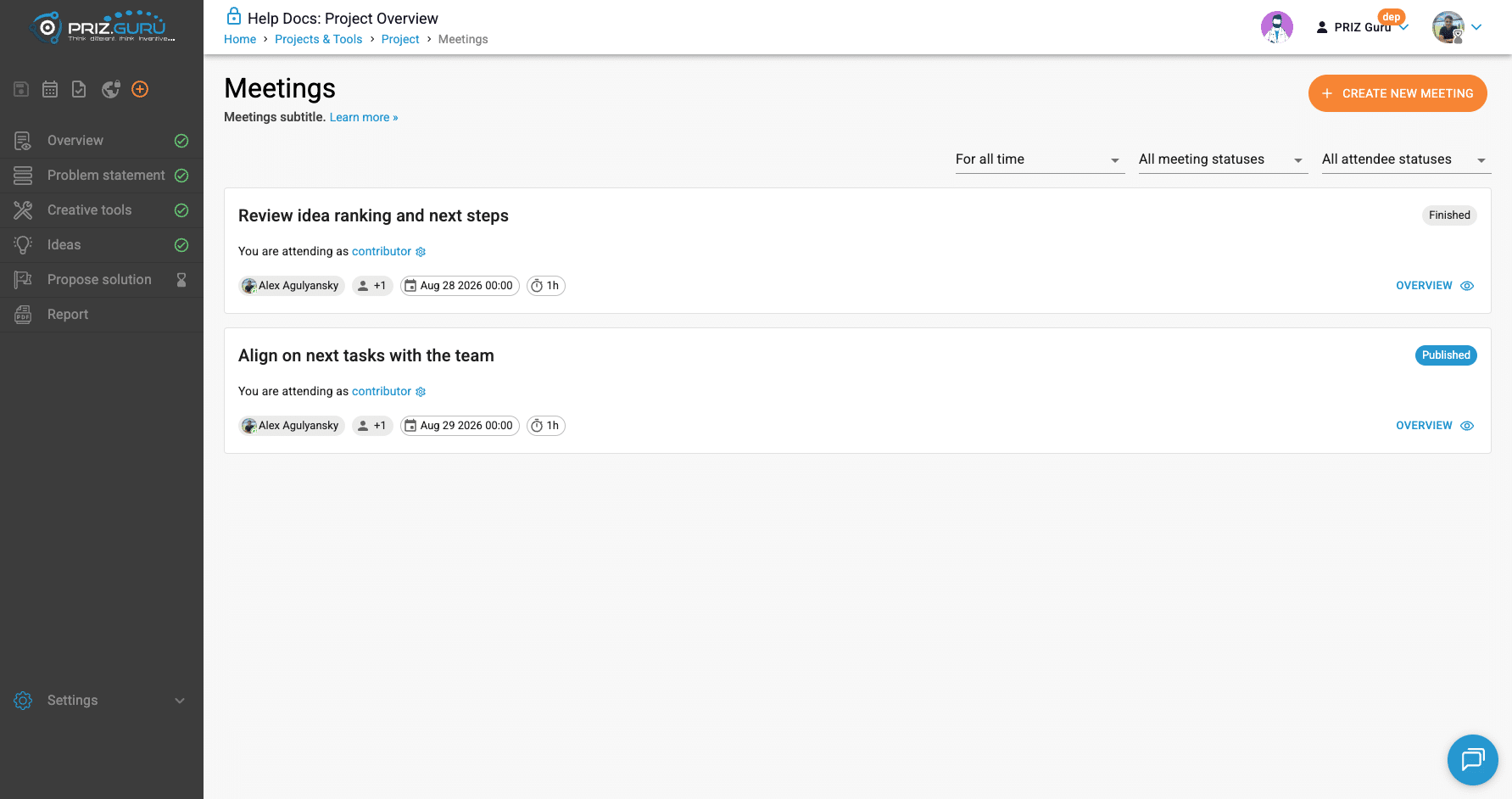 After submit: “You are attending as contributor.” Use the gear next to that line to change your response later.
